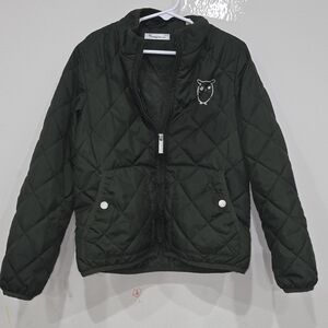 Kids Quilted Puffer Jacket - Dark Green